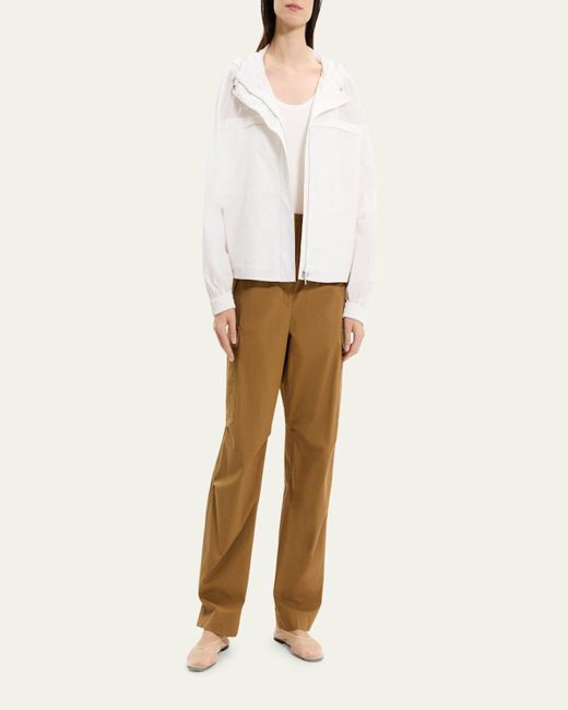Theory Natural Gathered Hooded Jacket