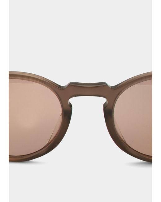Oliver Peoples Natural Round Acetate Sunglasses W/ Golden Accents