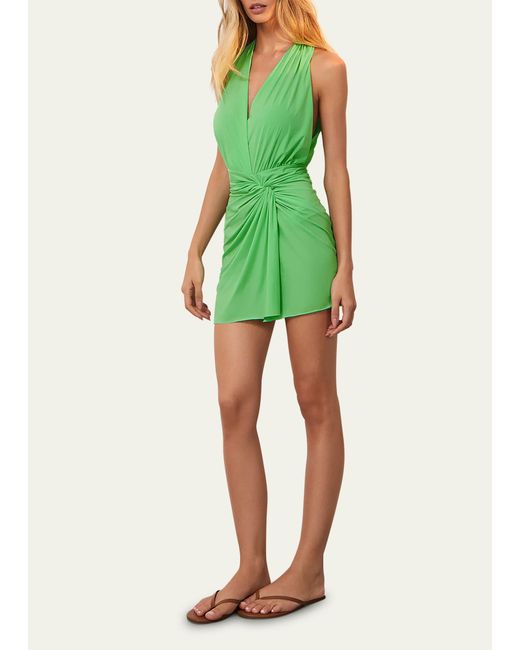 ViX Green Solid Karina Mini Dress Coverup