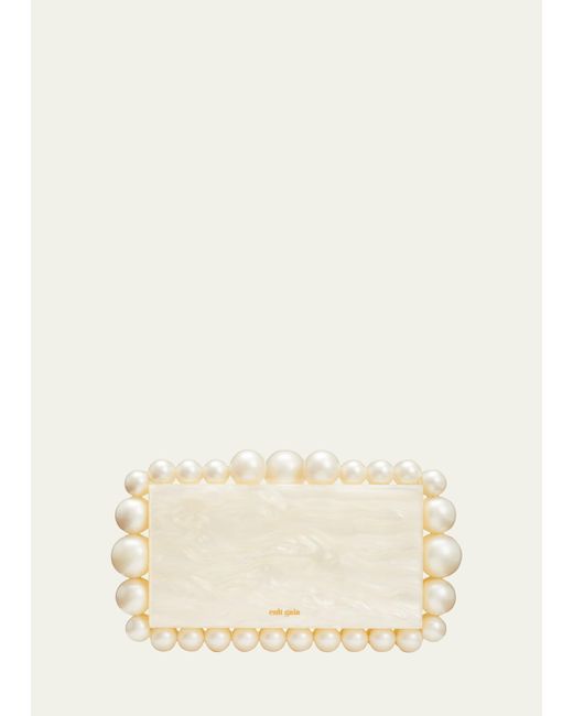 Cult Gaia Natural Eos Pearly Acrylic Clutch Bag