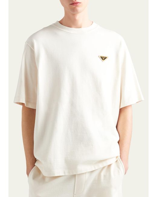 Prada Natural Cotton Logo T-shirt for men