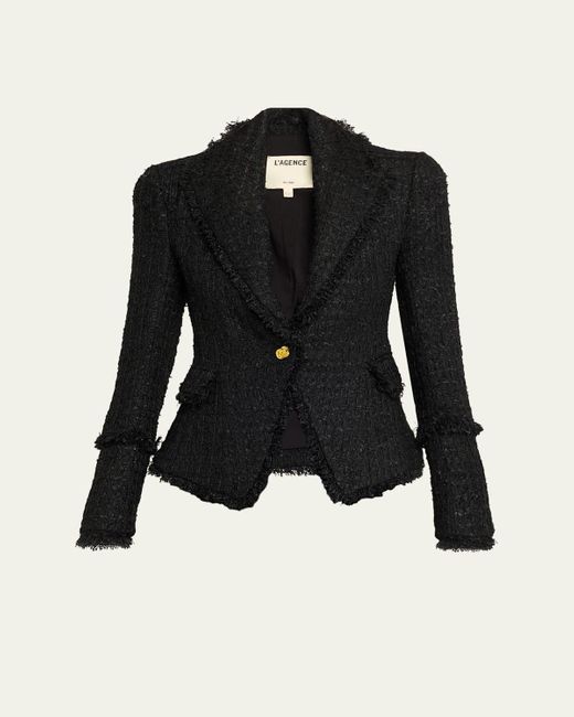 L'Agence Natural Kaisley Waffle Tweed Blazer