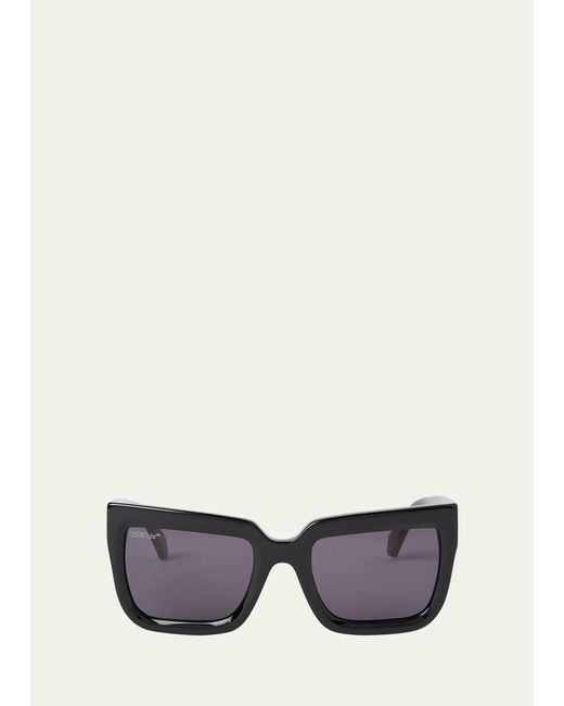 Off-White c/o Virgil Abloh Natural Firenze Logo Acetate Butterfly Sunglasses