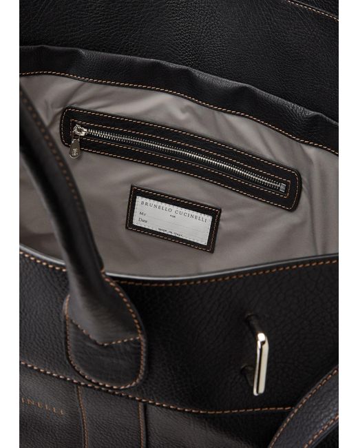Brunello Cucinelli Black Weekender Country Duffel Bag for men