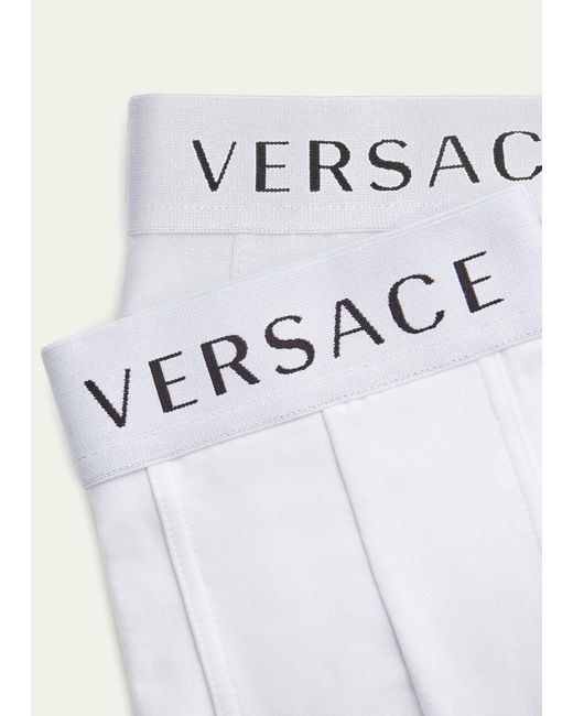 Versace White 2-pack Long Boxer Briefs for men