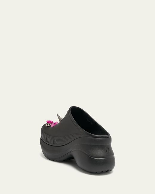 Balenciaga White X Crocs Rubber Clog Platform Mules