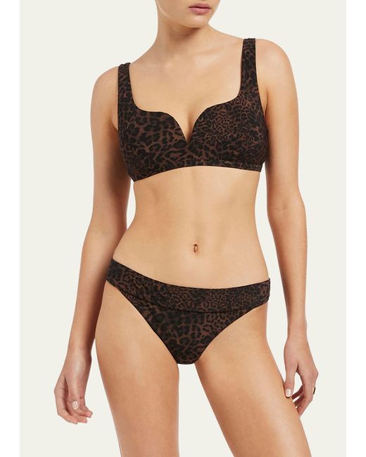 JETS Australia Black Pantera Animal-print Underwire Bikini Top
