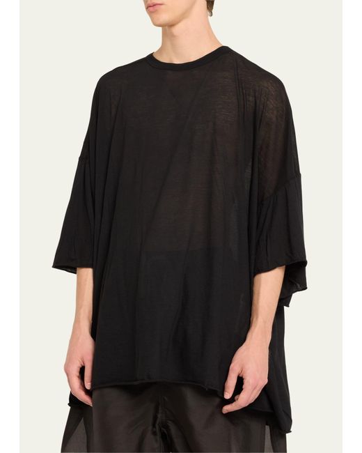 Rick Owens Black Tommy Thin Oversized T-shirt for men