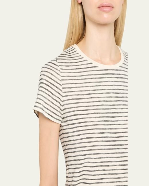 Tシャツ・カットソー MAJESTIC FILATURES Striped linen boat neck T-shirt Majestic Filatures Striped Linen Top | Saks Fifth Avenue