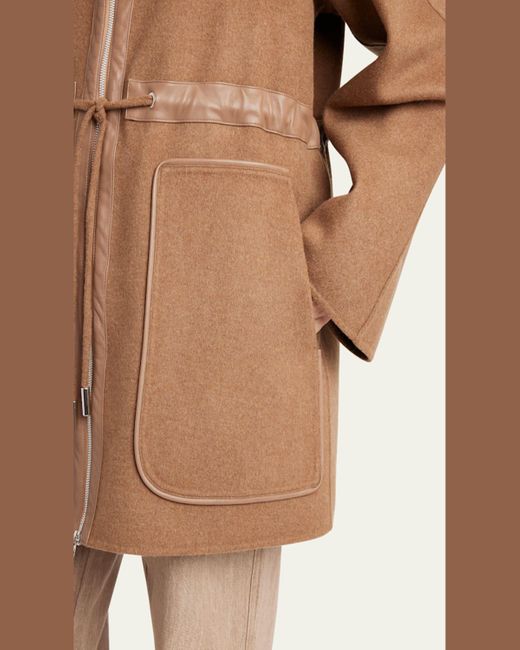 Kiton Natural Drawstring Wool Parka