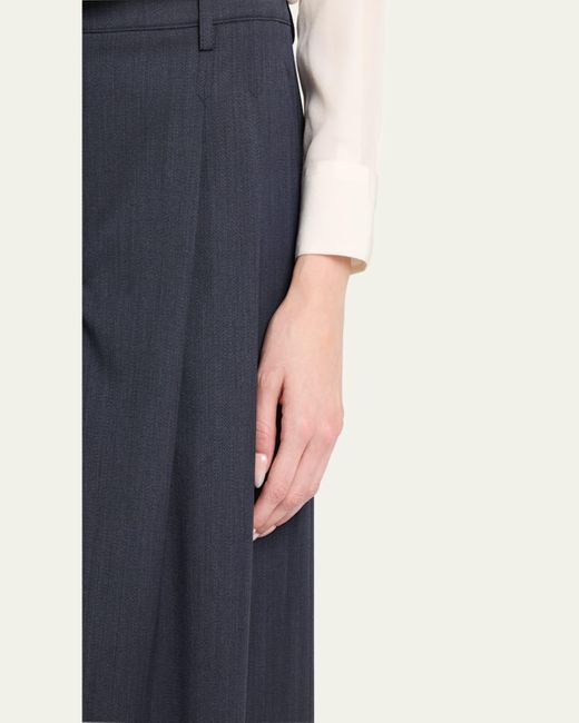 Twp Blue New Didi Wool-Blend Wide-Leg Pants