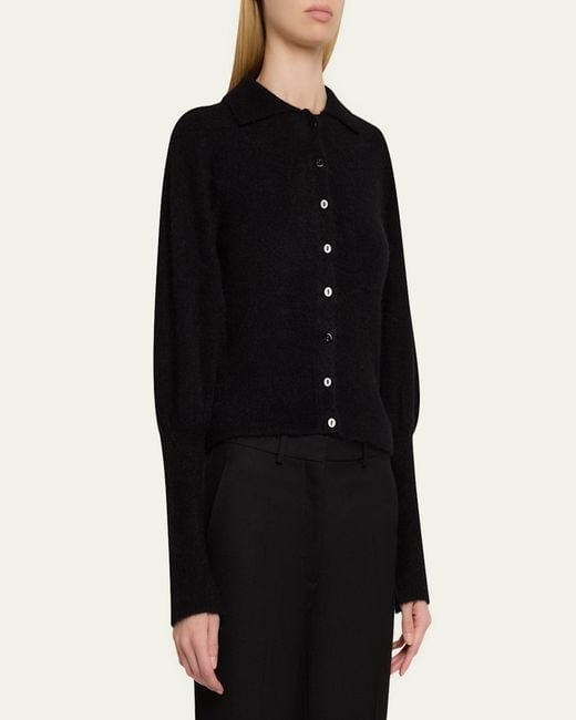 Jonathan Simkhai Black Arber Collared Cardigan