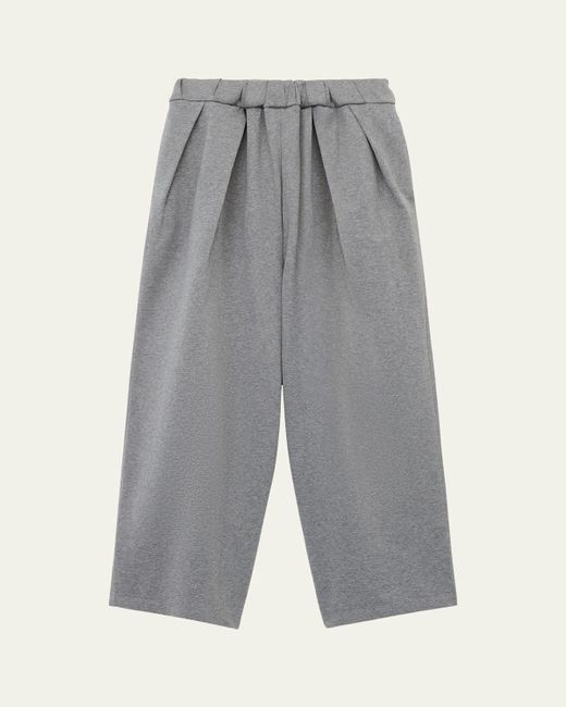 Loewe Gray Drawstring Wide-Leg Pleated Sweatpants