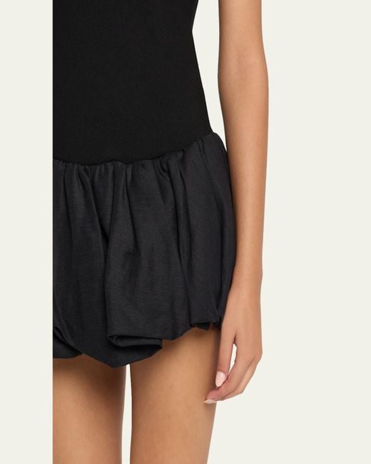 Jonathan Simkhai Black Pollie Strapless Mini Bubble Dress