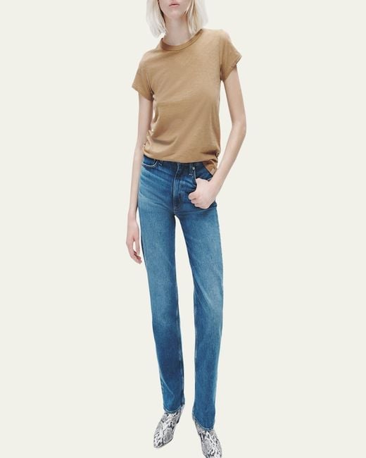 Rag & Bone Blue Slub Crewneck Tee
