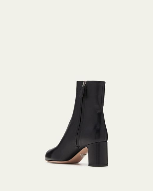 Prada White Leather Zip Ankle-Booties