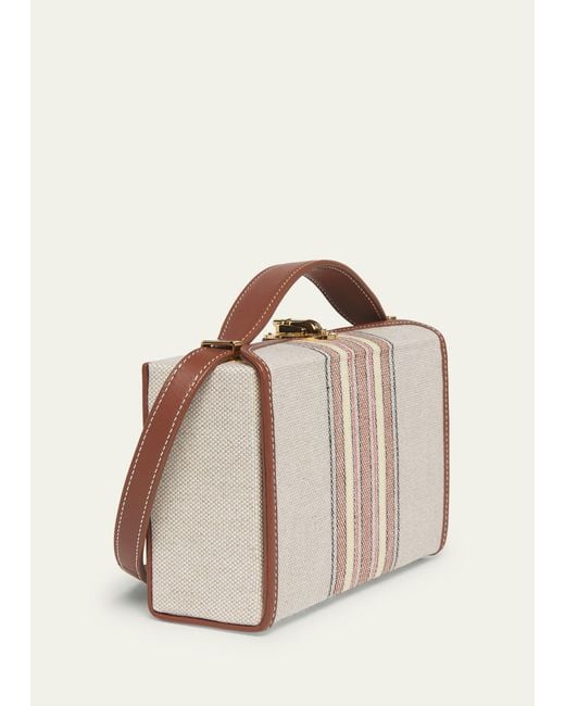 Loro Piana Natural Mini Striped Canvas Shoulder Bag