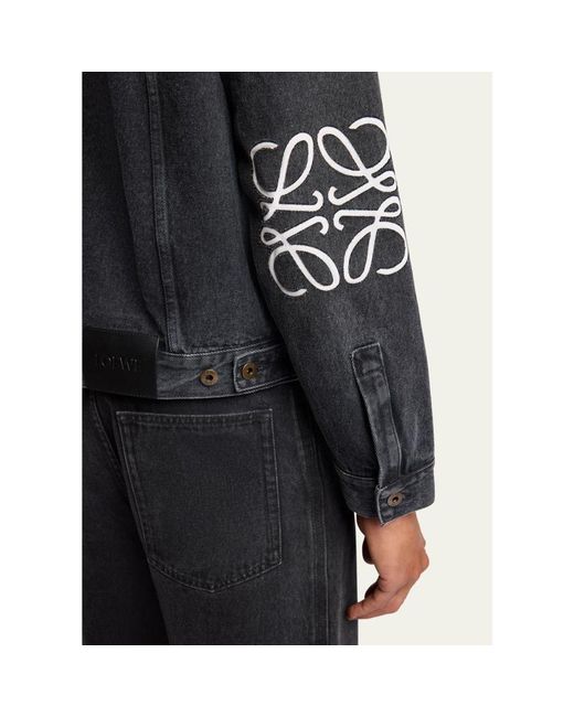 Loewe Blue Anagram Elbow Trucker Jacket for men