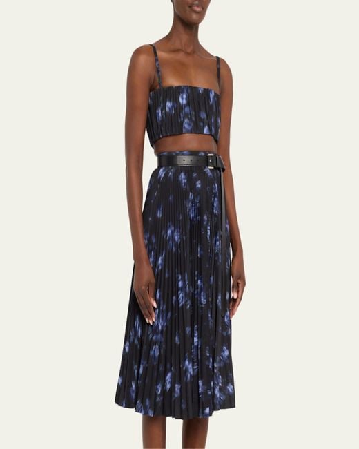 Michael Kors Blue Gathered Bralette Top