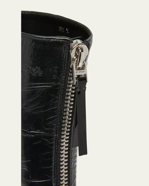 Givenchy Black Crinkle Leather Ankle Boots