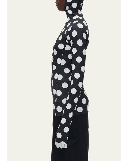 Marc Jacobs White Spots-print Hooded Long-sleeve Top