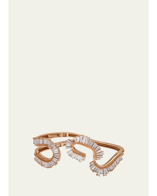 Nak Armstrong Natural 20k Rose Gold Loop And Fringe Cuff Bracelet With Diamonds