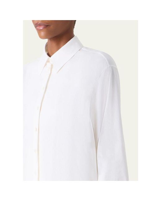 Akris Red Colorblock Patchwork Button-Down Blouse