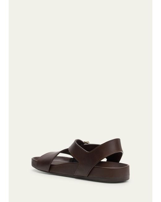 Loewe White Ease Leather Buckle Sandals for men