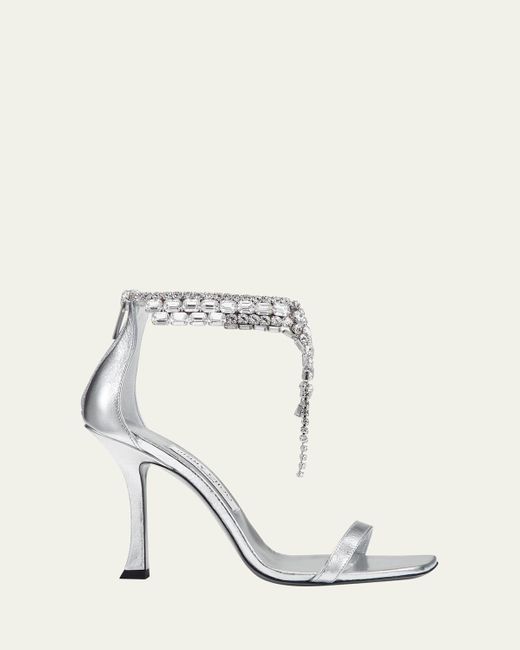 Jimmy 25 Verity Sandal 70 Silver Cracked Cowhide 240033