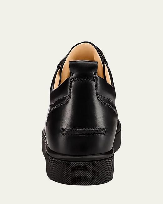 Christian Louboutin Black Louis Junior Leather Low-Top Sneakers for men