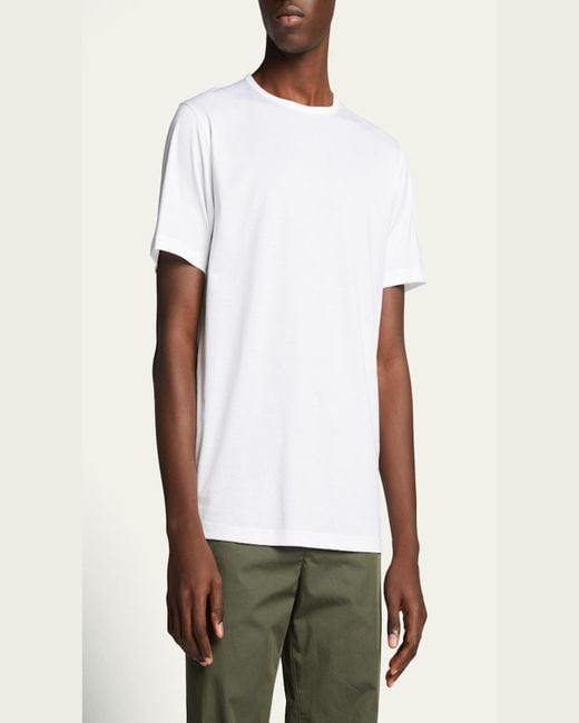 Theory White Precise Luxe Cotton Short-Sleeve Tee for men