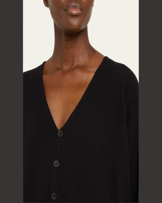 Eskandar A Line V Neck Cashmere Cardigan Long Length in Black Lyst