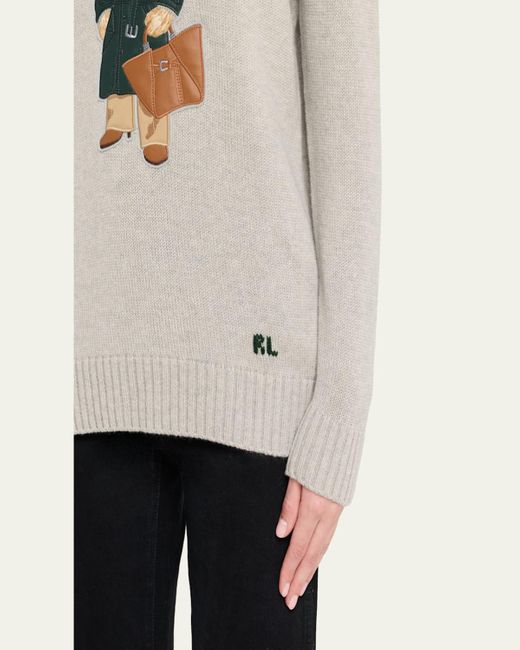 Ralph Lauren Gray Polo Bear Cashmere Sweater
