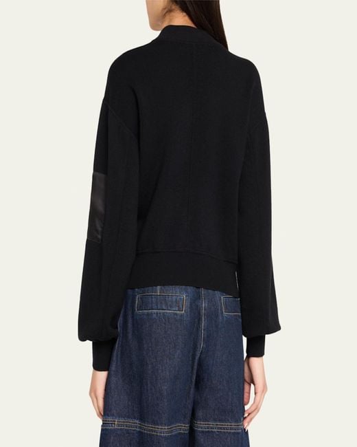 3.1 Phillip Lim Black Double-Layer Bomber Jacket