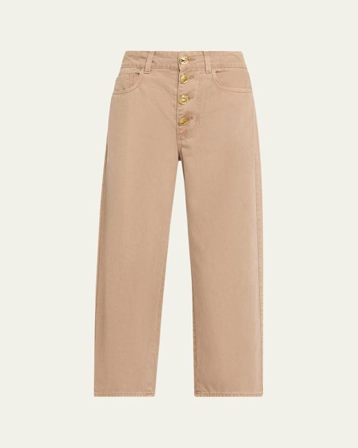 L'Agence Natural Liora High-Rise Wide Cropped Jeans