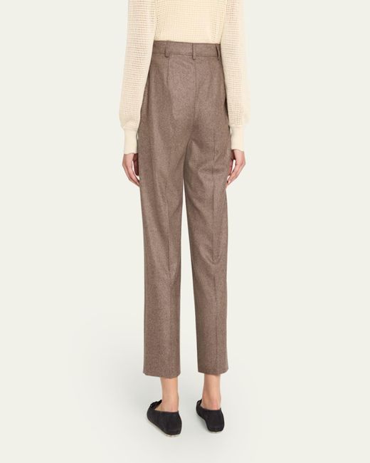 Loro Piana Natural Yurik Wish Cashmere Flannel Trousers