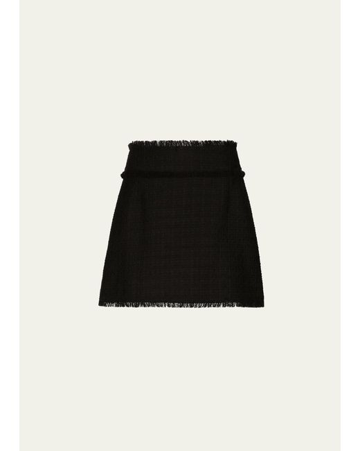 Dolce & Gabbana Black Tweed Mini Skirt
