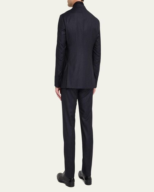 Giorgio Armani Blue Tonal Micro Pinstripe Two-Piece Suit for men