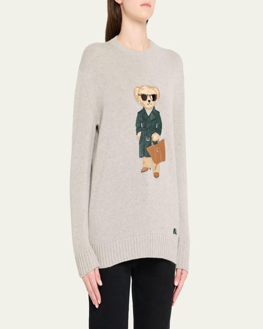 Ralph Lauren Gray Polo Bear Cashmere Sweater