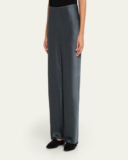 Vince Natural Fluid Bias-Cut Crushed Satin Pants