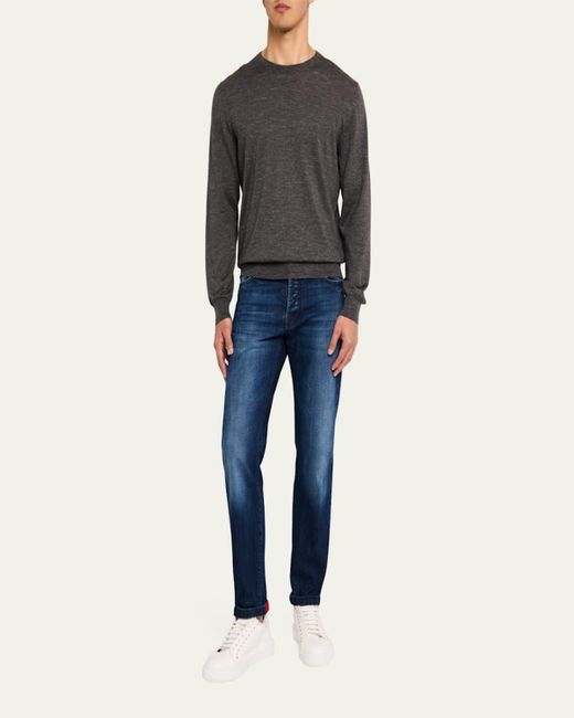 Kiton Blue Slim-Fit Dark Wash Jeans for men