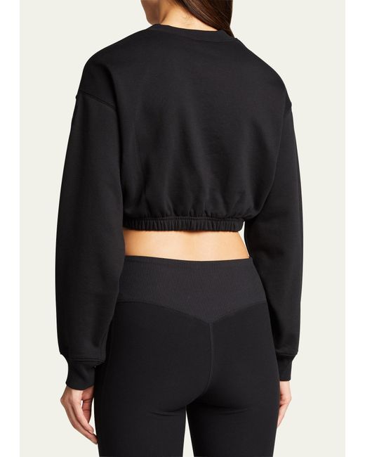 Alo Yoga Black Devotion Pullover Fleece Crop Top