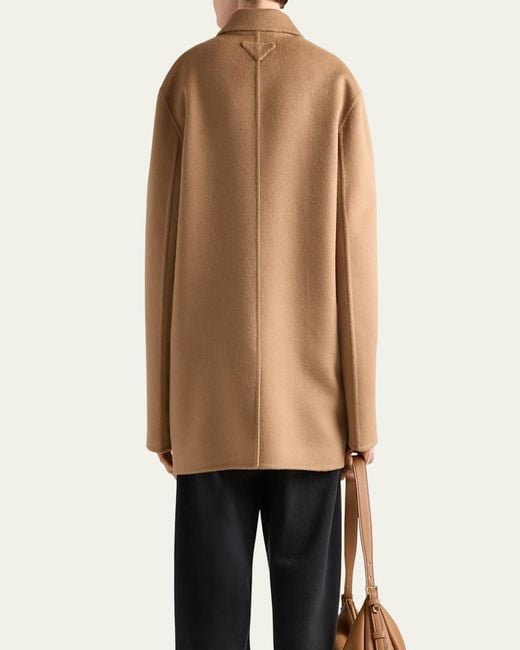 Prada Brown Double-Breasted Cashgora Jacket