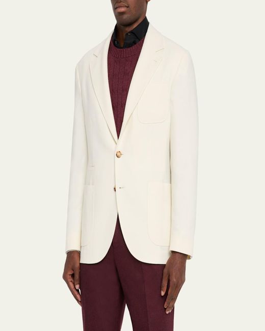 Brunello Cucinelli Natural Cavallery Twill Sport Jacket for men