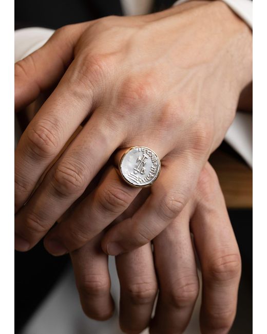 Jorge Adeler Metallic 18k Rose Gold Authentic Constans Ii Coin Ring for men