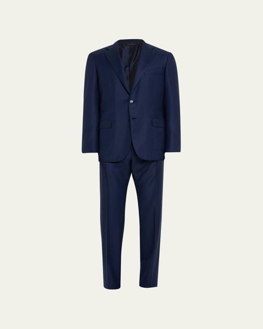 Brioni Blue Textured Solid Two-Piece Suit, Bright for men