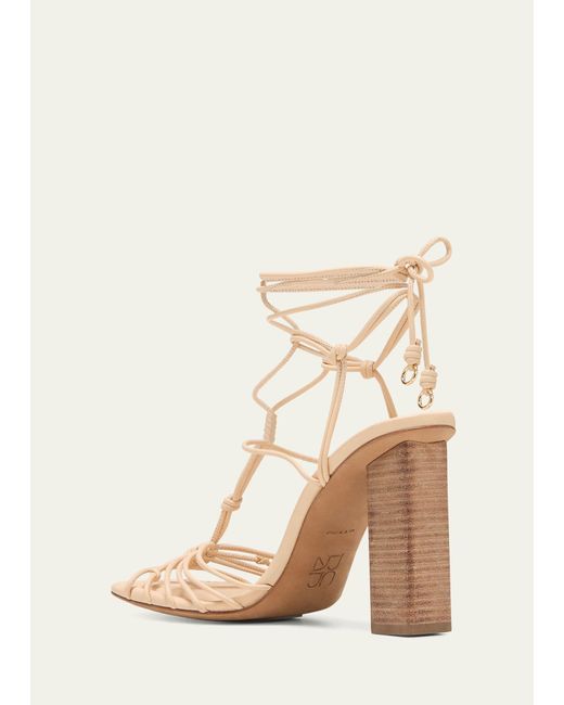 Ulla Johnson Natural Strappy Leather Ankle-wrap Sandals