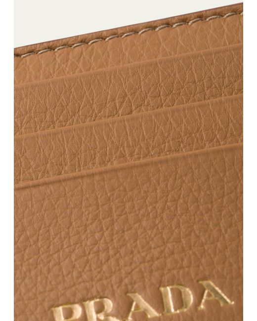 Prada Natural Grain Leather Card Holder