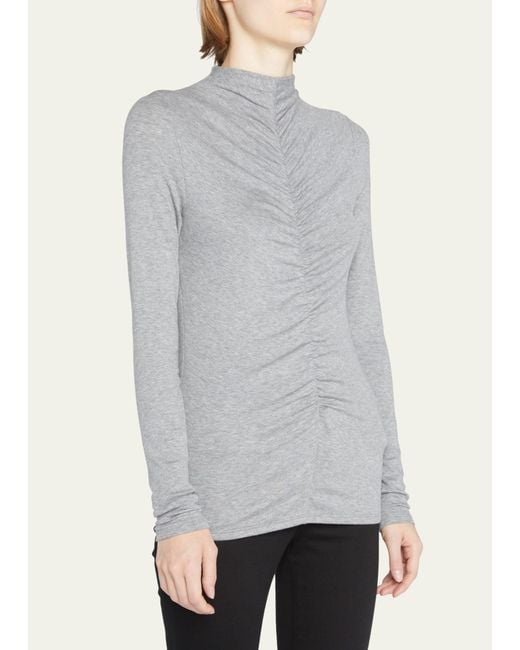 Veronica Beard Multicolor Theresa Knit Ruched Turtleneck