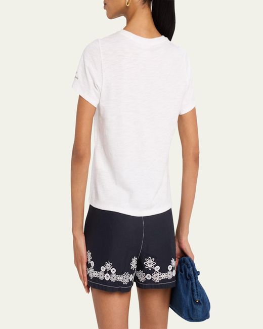 Cinq À Sept Blue Shrunken Denim J'Adore Tee